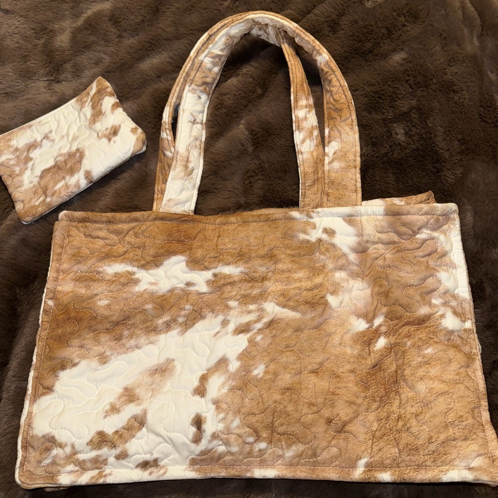 Stylish Brown and Cream Tote Bag